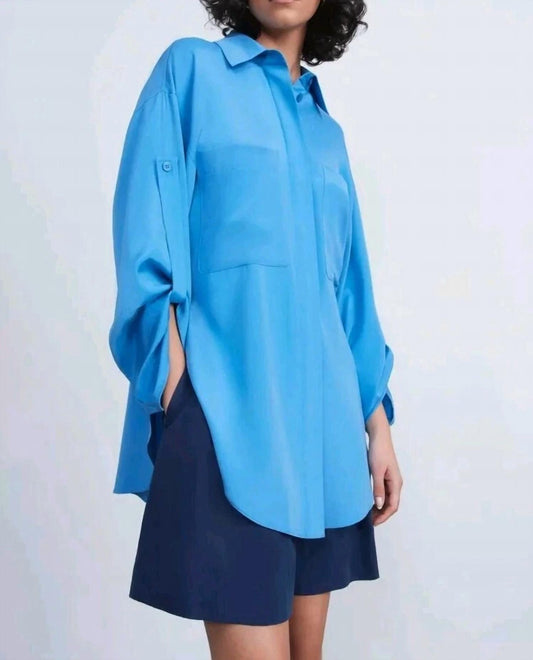 Lafayette 148 - Tab Sleeve Patch Pocket Silk Shirt