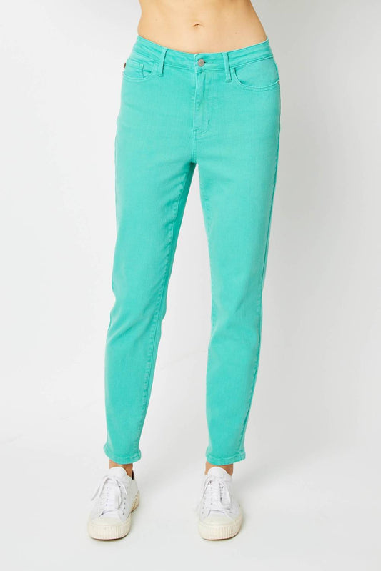 Judy Blue - High Waist Garment Dyed Slim Cut Jeans