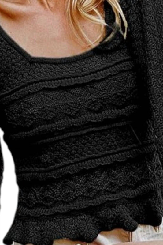 Bibi - Chloe Squareneck Crochet Top