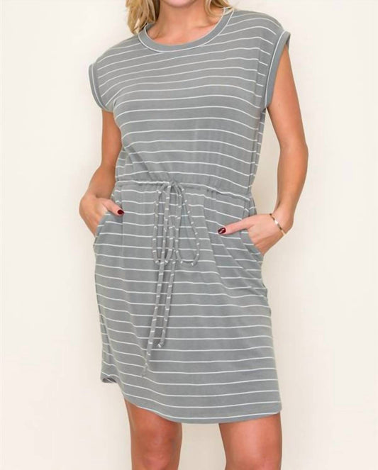 Staccato - Drawstring Waist Stripe Dress
