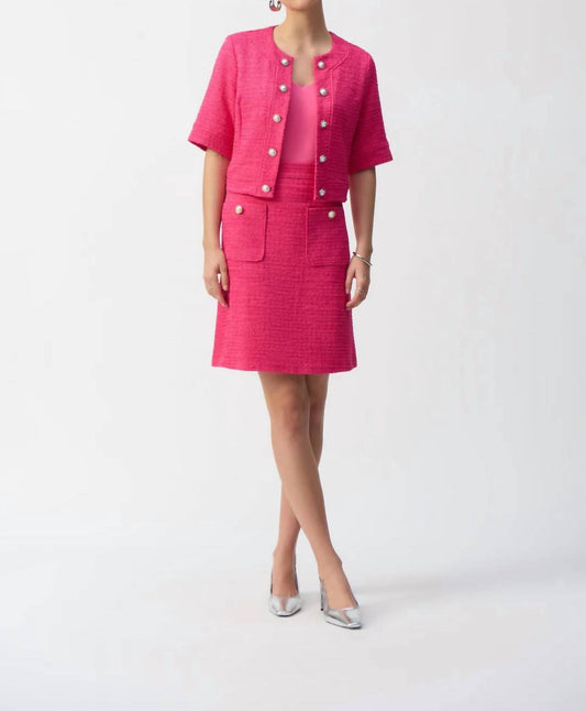 Joseph Ribkoff - Bouclé A-line Woven Skirt