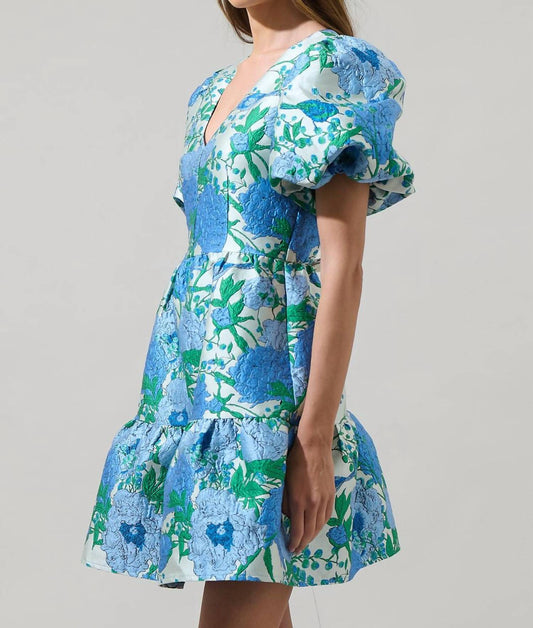Sugarlips - Willa Floral May Jacquard Tiered Mini Dress