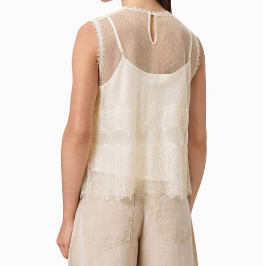 Allsaints - Clara Lace Trim Sleeveless Woven Top