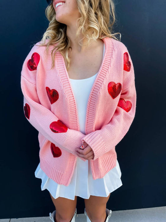 Blakeley - Be Mine Sequin Heart Cardigans