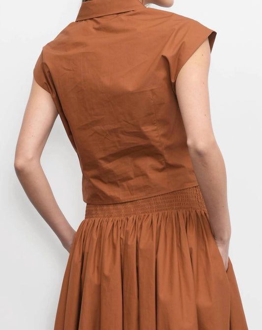 Greylin - Eloise Wrap Front Extended Shoulder Poplin Top