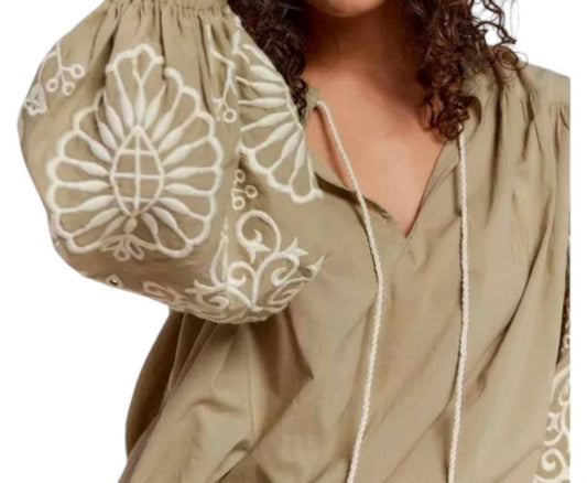 Summum - Embroidered Sleeve Top