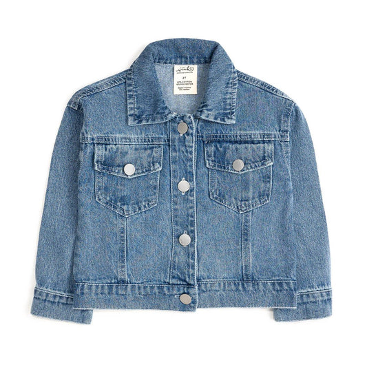 Sweet Wink - Girls’ Sequin Football Denim Jacket