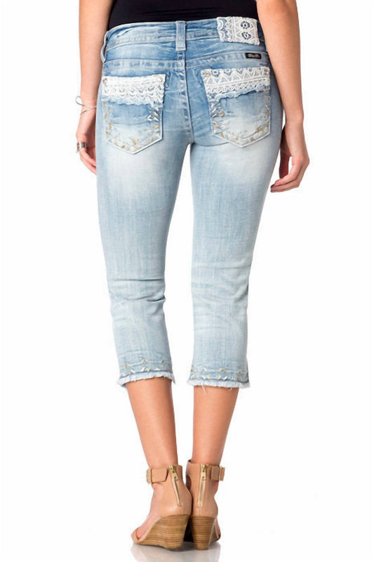 Miss Me - Lace Me Up Capris