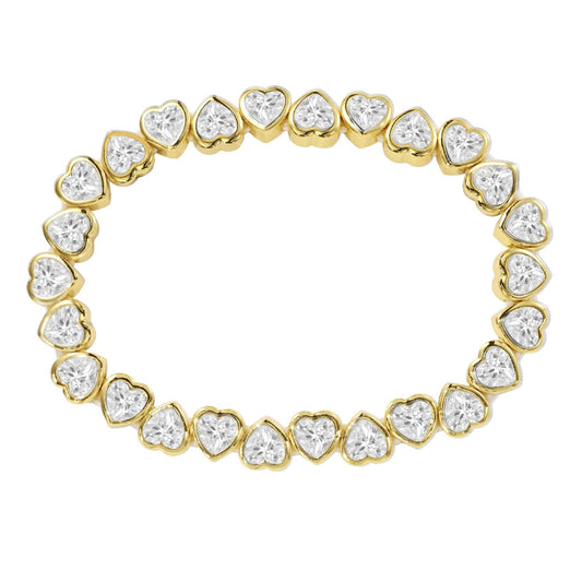 Sahira Jewelry Design - Women's Stretchy Bezel Heart Bracelet