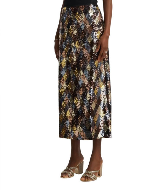Rixo - Kelly Harlequin Sequin Skirt