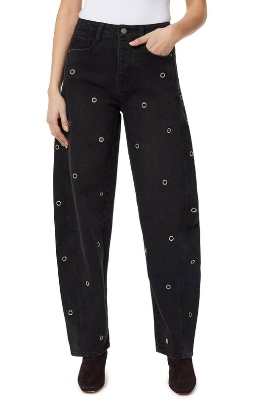 Habitual - Evie High Waist Grommet Barrel Leg Jeans