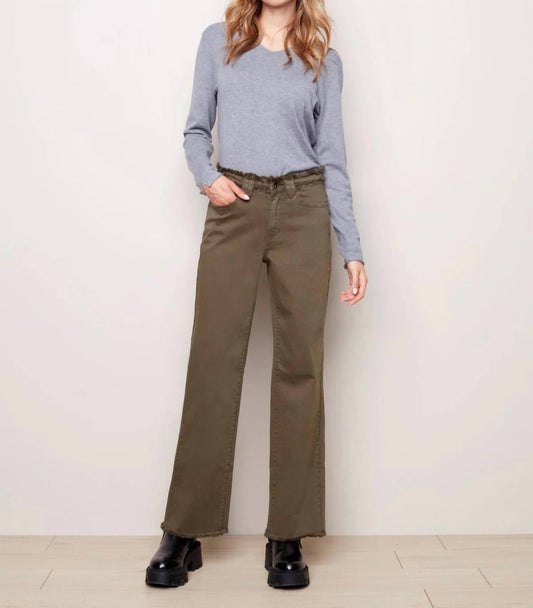 Charlie B - Fringed Waistband Flare Pant