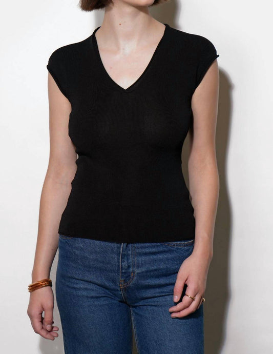 Greylin - Natalie Deep V-neck Knit Top