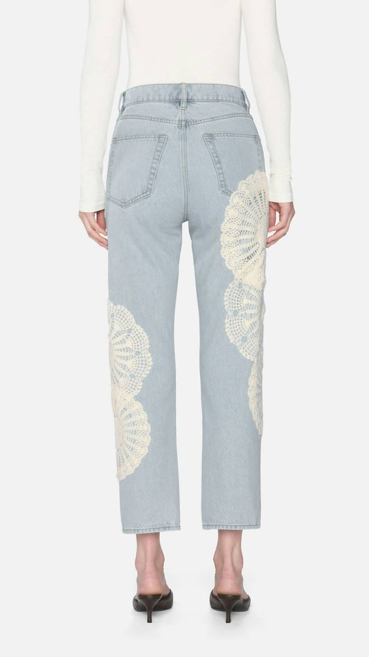 Frame - Crochet High Rise Vertical Crop Jeans