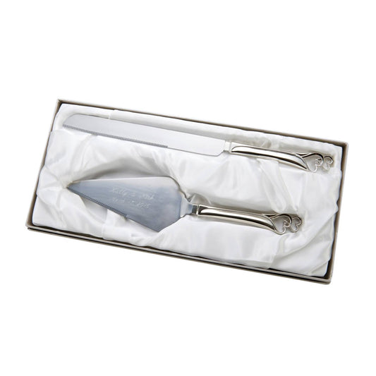 Creative Gifts International - Knife & Server Set With Double Heart Handles