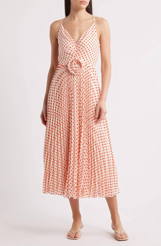 Lucy Paris - Shanina Rose Pleated Midi Dress