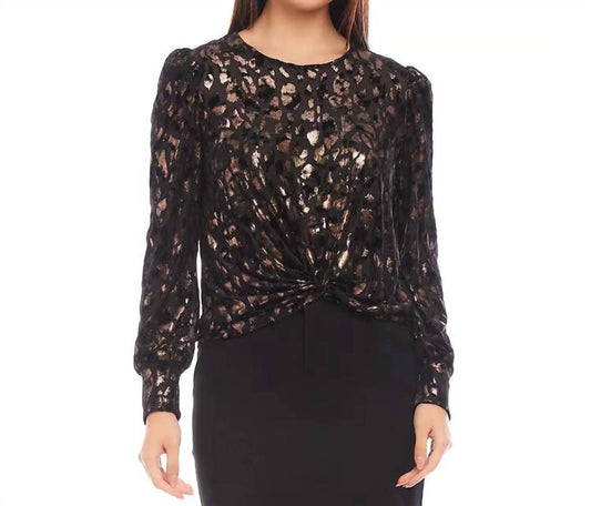 Karen Kane - Penrose Puff Sleeve Velvet Burnout Top
