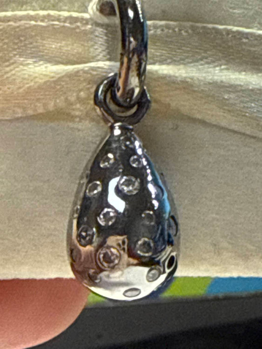 Story Jewellery - Women's Rhodium Plate Diamond Drop Charm