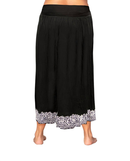 On The Plus Side - Embroidered Maxi Skirt - Plus
