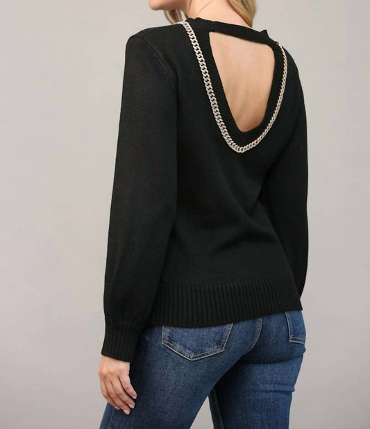 Fate - Chain Trimmed Open Back Sweater