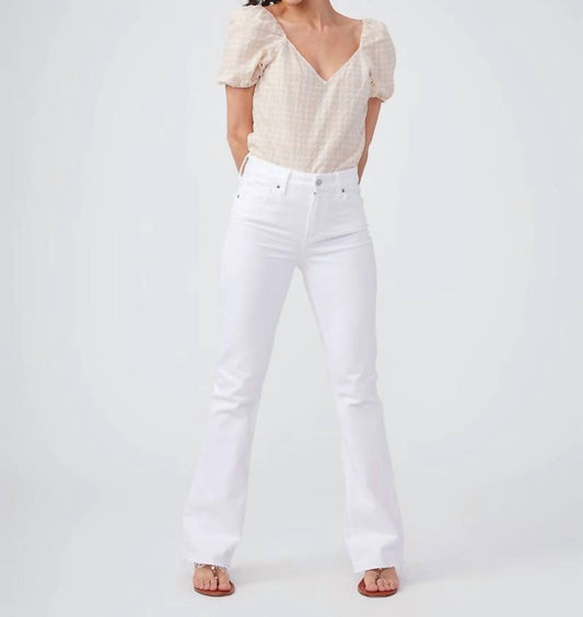 Paige - Laurel Canyon Raw Hem High-rise Flare Leg Jeans
