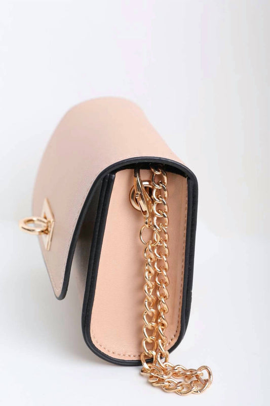 Leto - Mini Faux Leather Belt Bag – Chic With Gold Link Chain