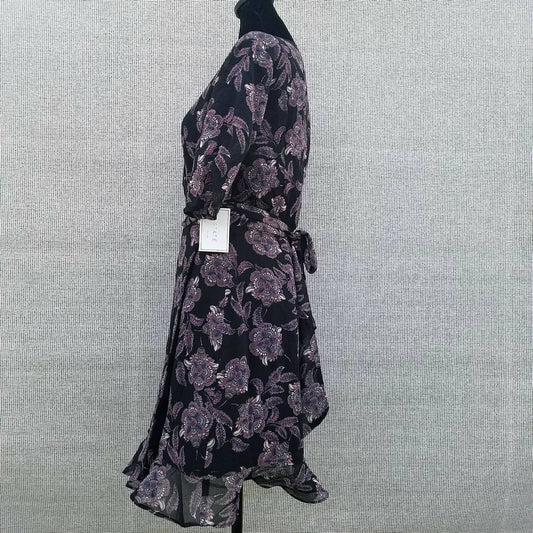 1.State - Floral Mini V-neck Wrap Dress