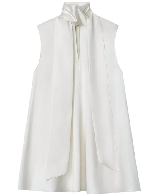 Lafayette 148 - Women's Scarf Collar Sleeveless Silk Blouse