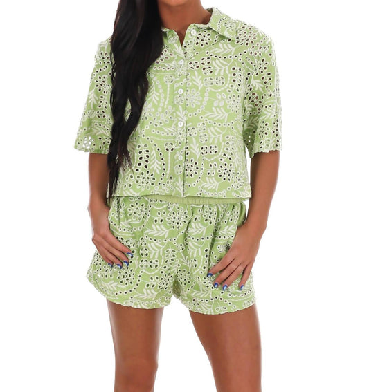 She + Sky - Summer Lace Eyelet Two Piece Set