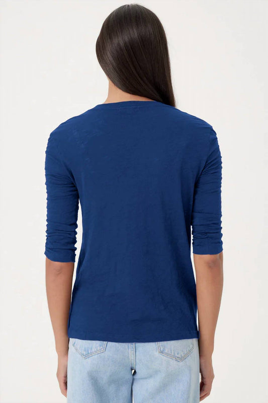 Goldie - Ruched Half Sleeve Crew Neck Tee