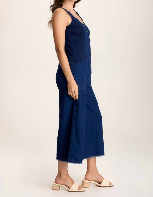 Xcvi - Jalila Mock-denim Indigo Twill Jumpsuit