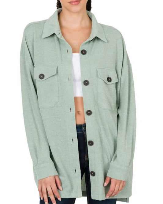 Zenana - Button Down Shacket