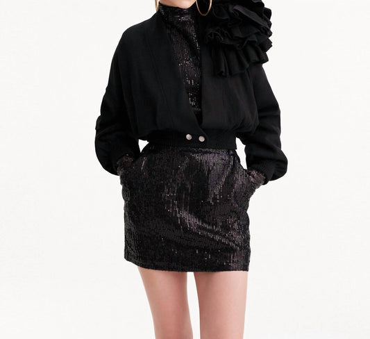 Theo The Label - Nomia Cropped Rosette Cardigan