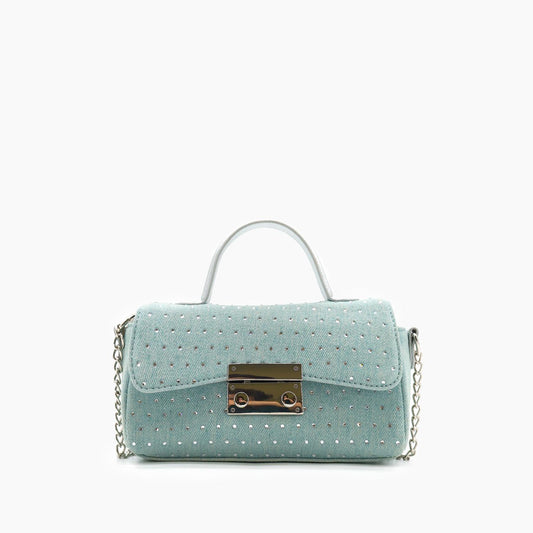 Like Dreams - Women's Beagle Studded Denim Crossbody Bag