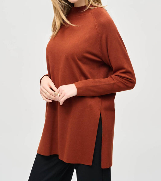 Joseph Ribkoff - Sweater Knit Mock Neck Tunic Top