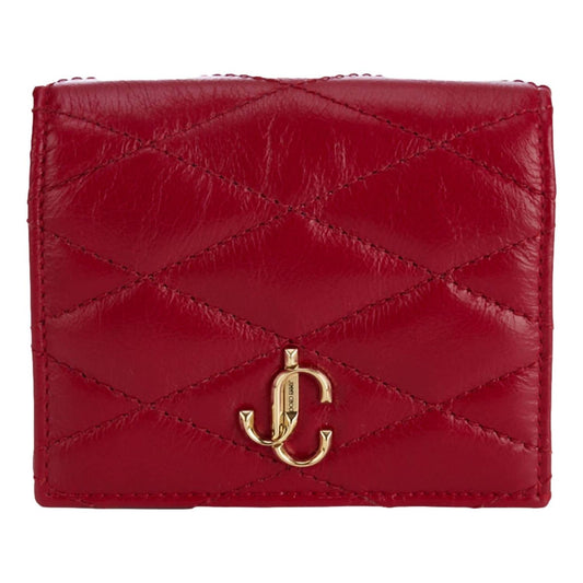 Jimmy Choo - Women's Farone Leather Card Case Folding Wallet