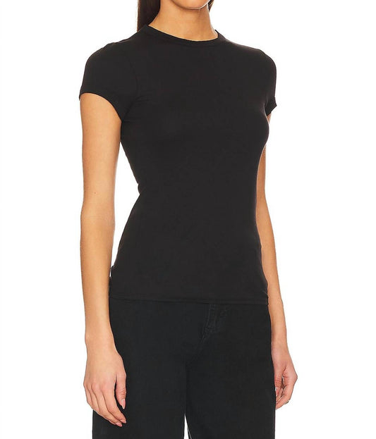 Enza Costa - Supima Cotton Cap Sleeve Crew Shirt