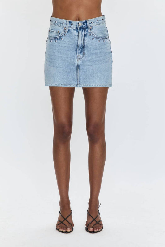 Pistola - Skye Studded Denim Mini Skirt