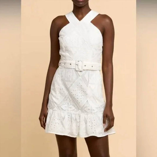 Ciebon - Braylee Lace Eyelet Belted Dress