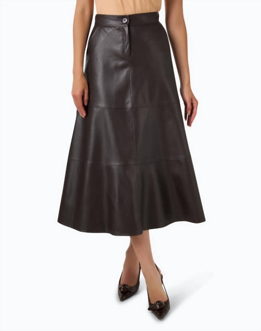 Purotatto - Faux Leather Midi Skirt