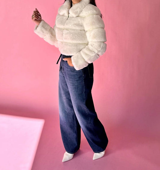 Dolce Cabo - Paneled Vegan Leather Cropped Jacket