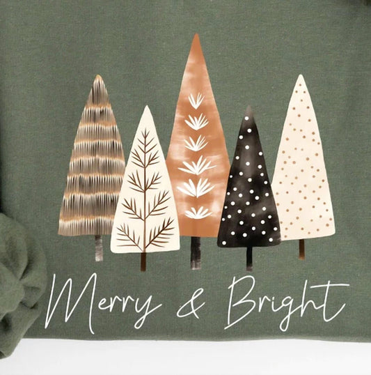 Gildan - Women's Merry And Bright Christmas Sweatshirt