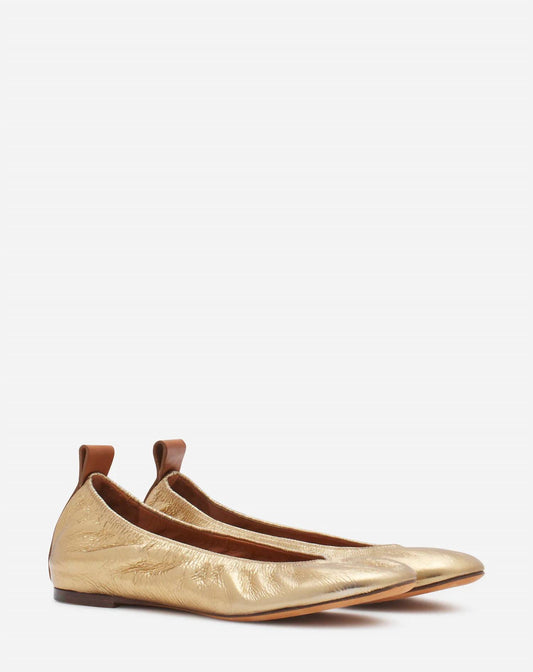 Lanvin - Women's Metallic Leather Ballerina Flat