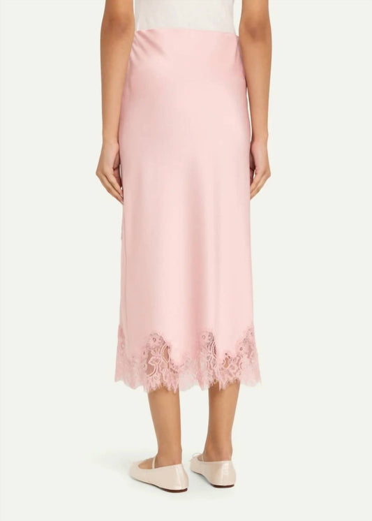 Loveshackfancy - Vivia Satin Lace Midi Skirt