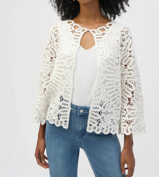 Joseph Ribkoff - Crochet 3/4 Bell Sleeves Cover-up