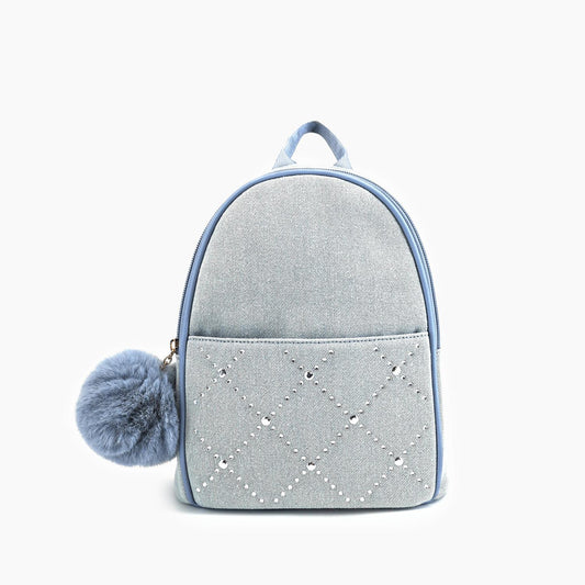 Like Dreams - Women's Kingston Denim Rhinestone Mini Backpack