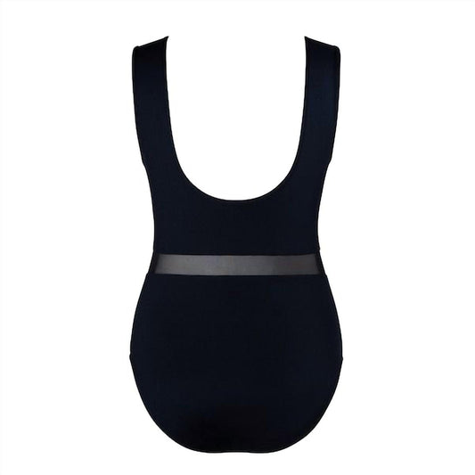 Energetiks - Misha Black Tech Mesh Ladies High Neck Tank Leotard