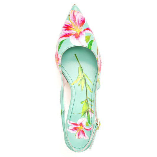 Beautiisoles By Robyn Shreiber - Women's Cancun Floral Printed Leather Slingback