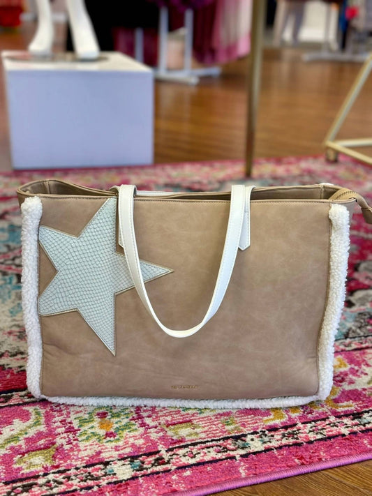 Vintage Havana - Katie Beige Fur Bag