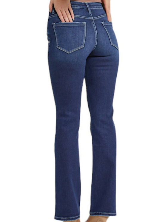 Mica Denim - Women's Mid-rise Boot Cut With Back Slit Pants